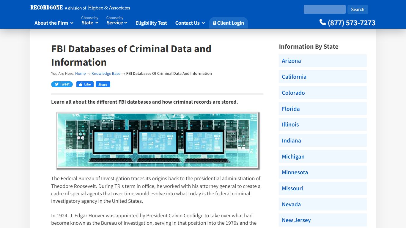 FBI Databases of Criminal Data and Information - RecordGone